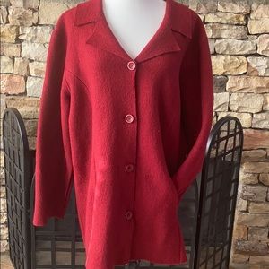 Liz Claiborne Boiled Wool Red Blazer